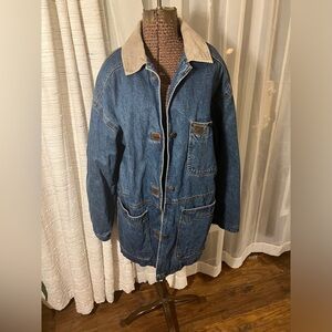 Current Seen Women’s Jean Barn Jacket With Tan Collar